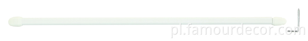 Hardware on top of white coffee rod curtain